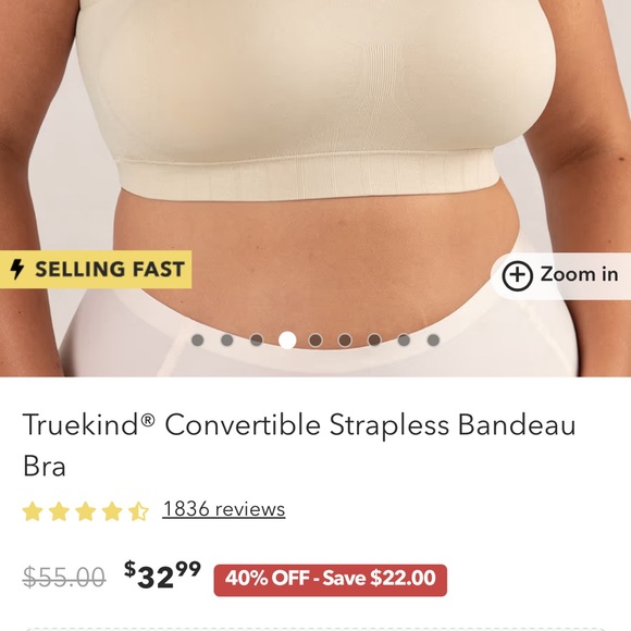 Shapermint Truekind Strapless Bandeau Bra - Cream - Picture 1 of 2